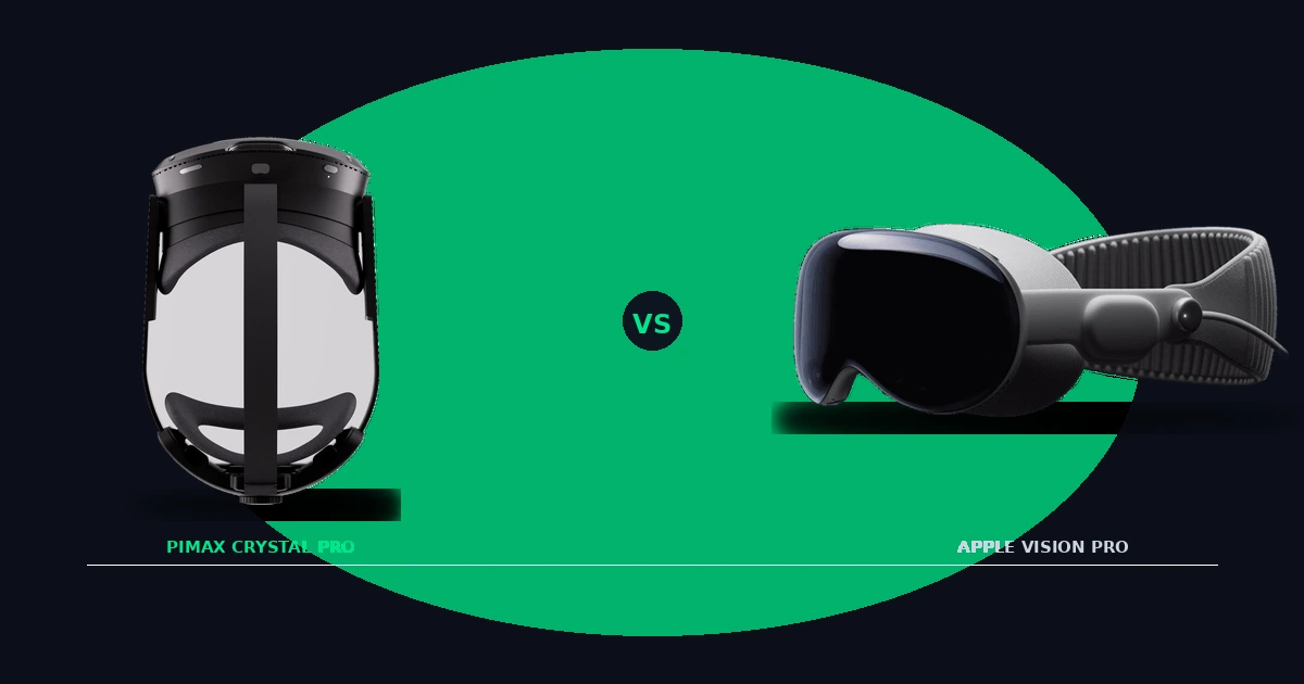 Pimax Crystal Pro vs Apple Vision Pro Comparison Banner