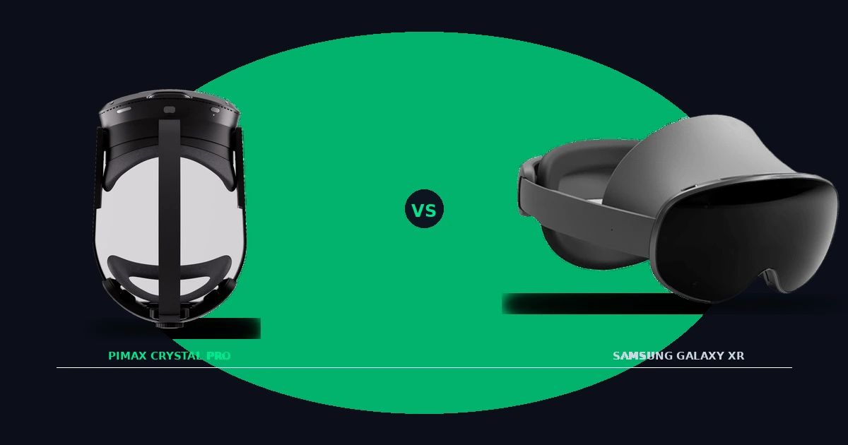 Pimax Crystal Pro vs Samsung Galaxy XR Comparison Banner