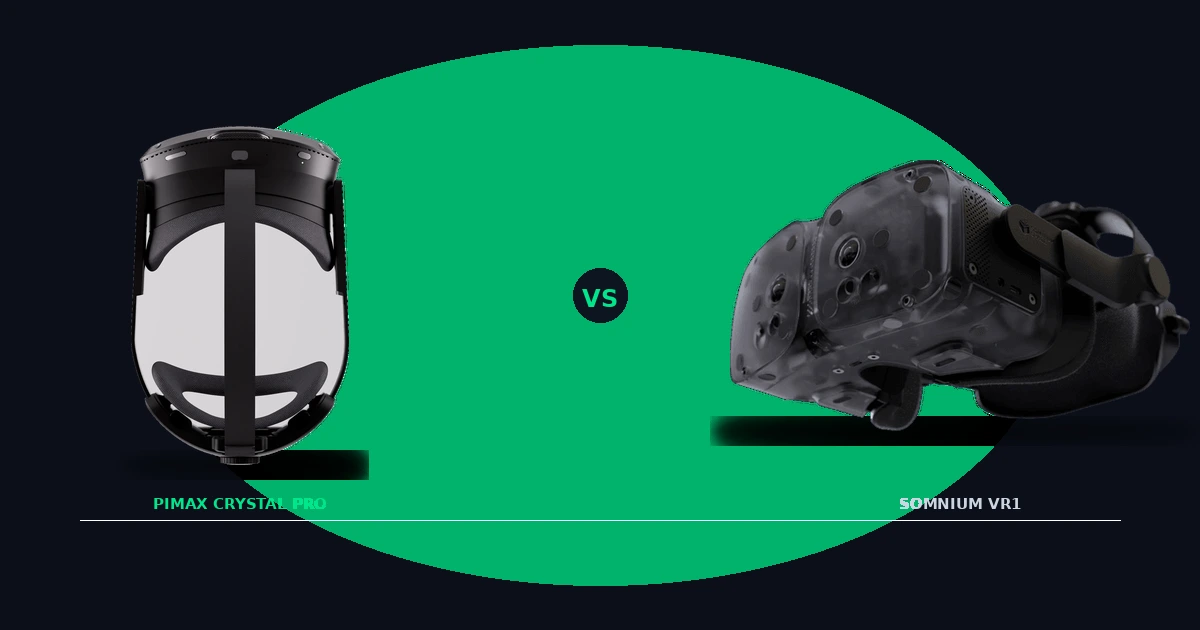Pimax Crystal Pro vs Somnium VR1 Comparison Banner