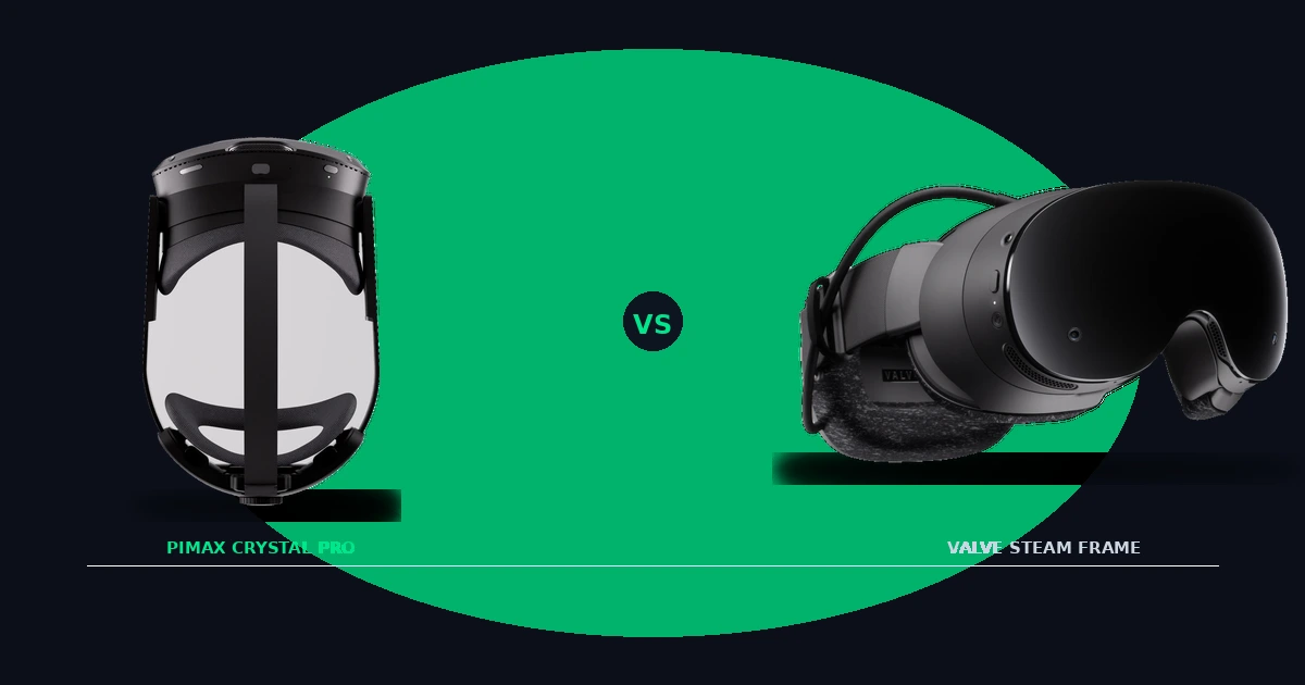 Pimax Crystal Pro vs Valve Steam Frame Comparison Banner