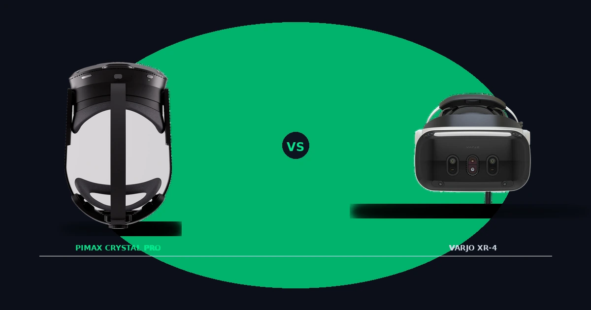 Pimax Crystal Pro vs Varjo XR-4 Comparison Banner