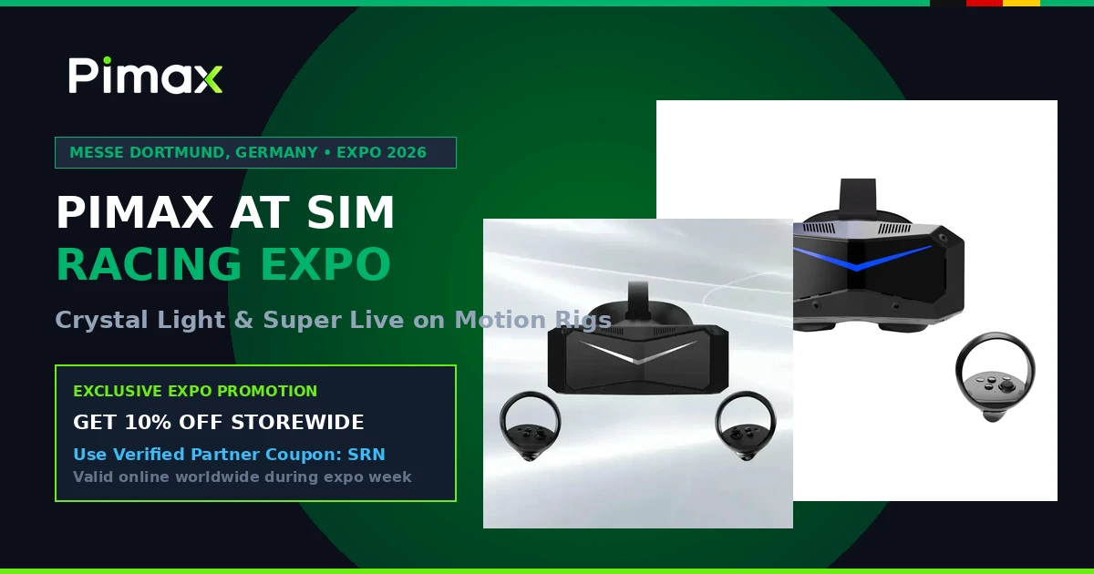 Pimax at Sim Racing Expo Germany 2026 Banner